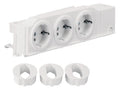 Hager VZ00AS Schuko-Steckdose universal 3fach drehbar geschraubt Hutschienenm.