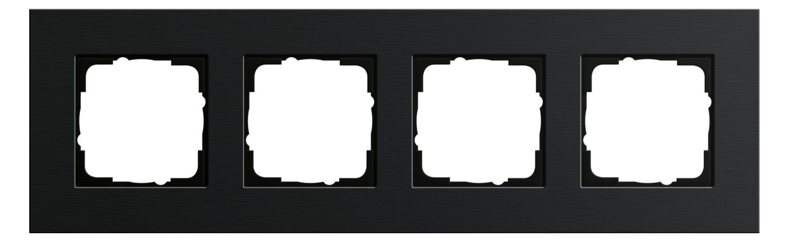GIRA 0214126 Abdeckrahmen 4fach Esprit Aluminium Schwarz (eloxiert)