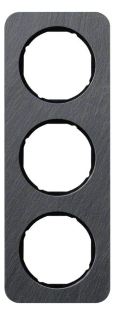 Berker 10132384 Rahmen 3fach R.1 Schiefer anthrazit/schwarz glänzend