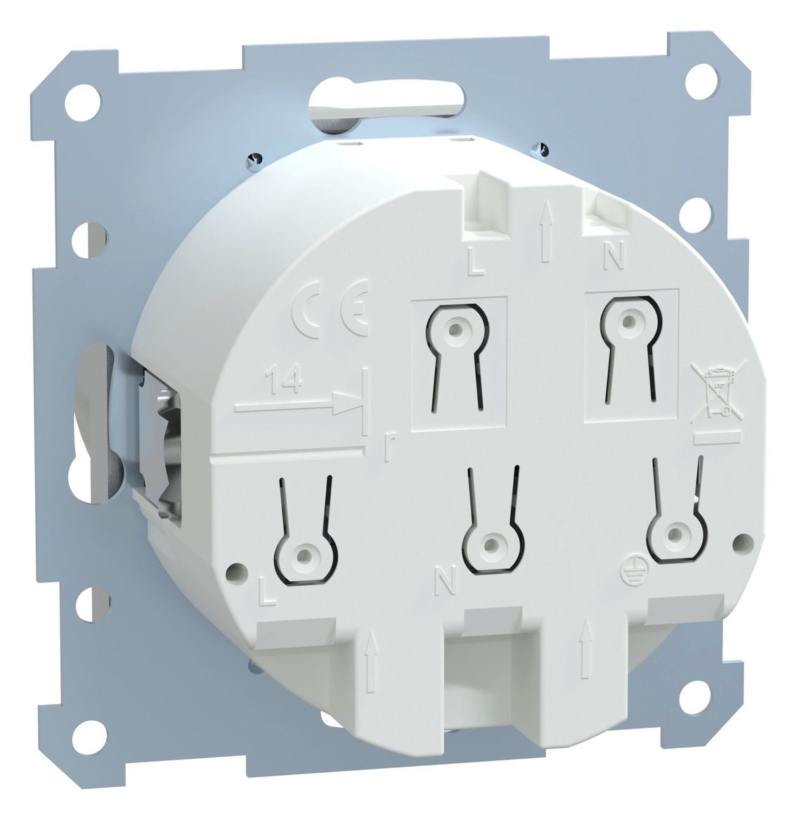 Mert 232860 FI-SCHUKO-Steckdose BRS aluminium System M