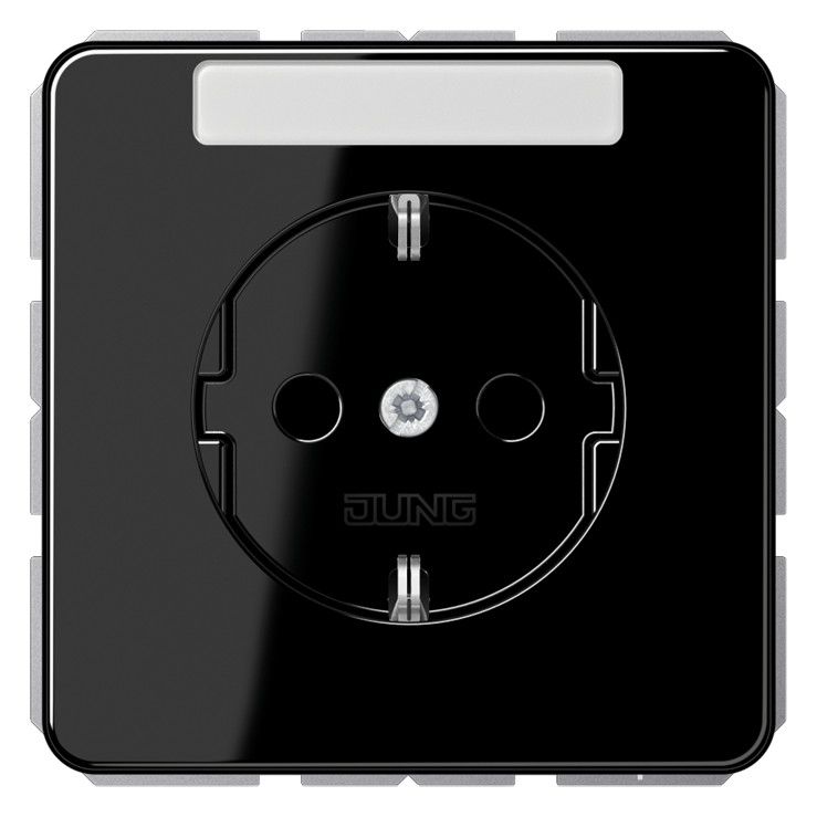 Jung CD1520BFKINASW SCHUKO Steckdose Schriftf. erh.Ber. bruchs. schwarz