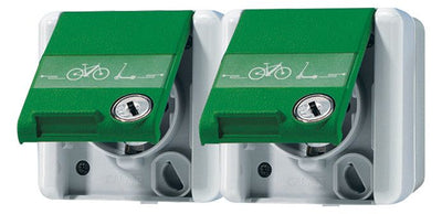 Jung 8220GNNAWSLEB SCHUKO 2f.-Steckd.m.Klappd.u.Schl.