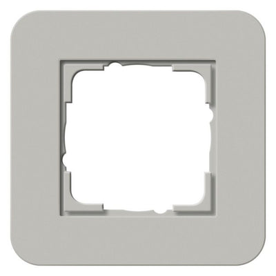 GIRA 0211412 Abdeckrahmen 1fach E3 Grau/Reinweiß glänzend Soft-Touch