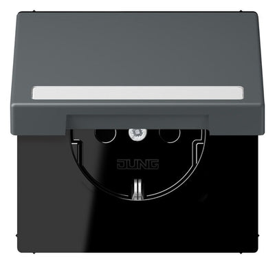Jung LC1520BFNAKL202 SCHUKO-Steckd.KI m. Klappdeckel m.S
