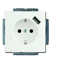 BJ 20 EUCBUSB-84 Schuko/USB Steckdose solo Busch-USB-Ladestation studioweiß