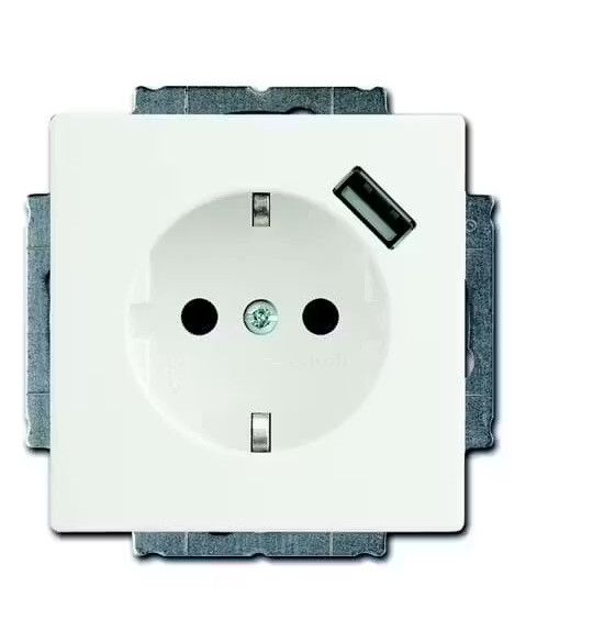 BJ 20 EUCBUSB-84 Schuko/USB Steckdose solo Busch-USB-Ladestation studioweiß