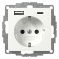 GIRA 245927 SCHUKO-Steckdose Shutter USB 2f Typ A/C System 55 Reinweiß seiden