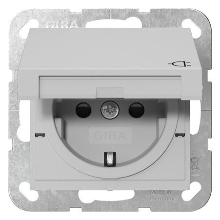 GIRA 4754015 SCHUKO-Steckdose KD+Shutter SRK System 55 Grau matt (lackiert)