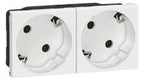 Legrand 077252 Schuko Steckdose 45° 2-fach 4-modulig Mosaic weiß