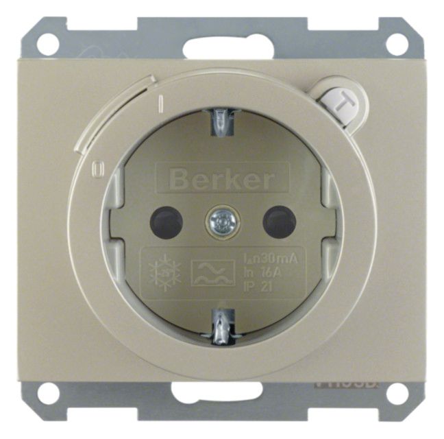 Berker 47087004 Steckdose SCHUKO+Fi u.erh.BS K.5 edelstahl lackiert