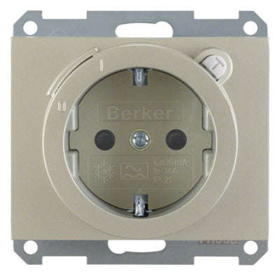Berker 47087004 Steckdose SCHUKO+Fi u.erh.BS K.5 edelstahl lackiert