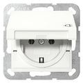 GIRA 445427 SCHUKO-Steckdose Klappdeckel System 55 Reinweiß seidenm.