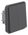 Berker 30553515 Serienschalter m.Wippe 2fach u.gem. Eingangskl. W.1 grau
