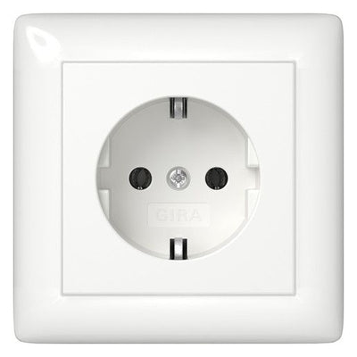 GIRA 444003 SCHUKO-Steckdose Vollplatte Standard 55 Reinweiß glänzend