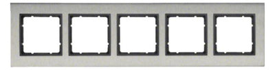 Berker 10253606 Rahmen 5fach waagerecht B.7 Edelstahl/anthrazit