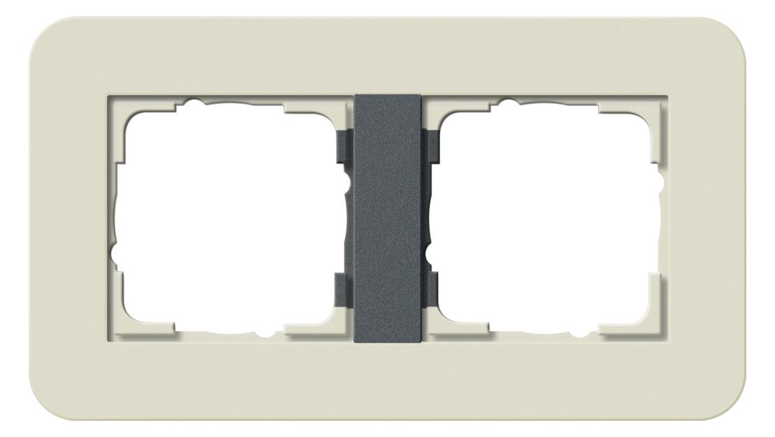 GIRA 0212427 Abdeckrahmen 2fach E3 Sand/Anthrazit Soft-Touch