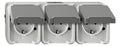 Mert MEG 2390-8029 SCHUKO-Dreifach- Steckdose lgr waag. m.BRS AQUASTAR