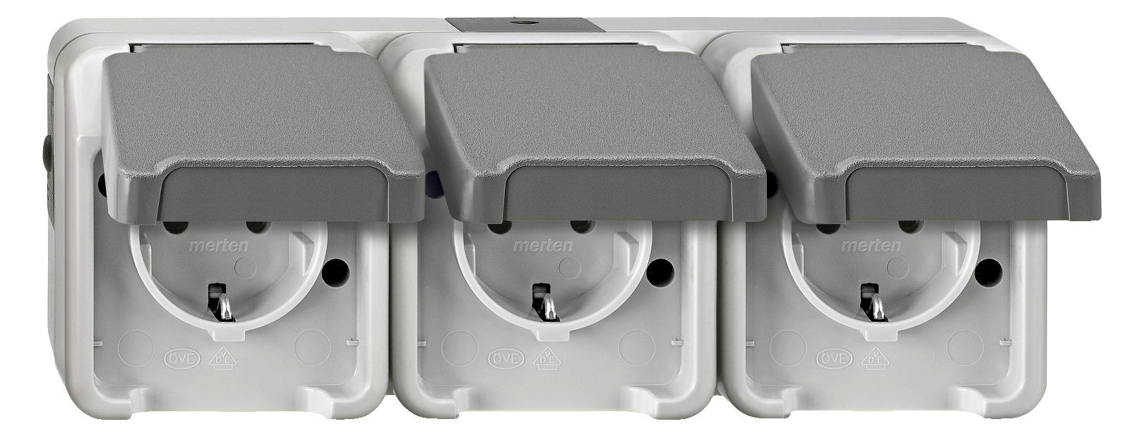 Mert MEG 2390-8029 SCHUKO-Dreifach- Steckdose lgr waag. m.BRS AQUASTAR