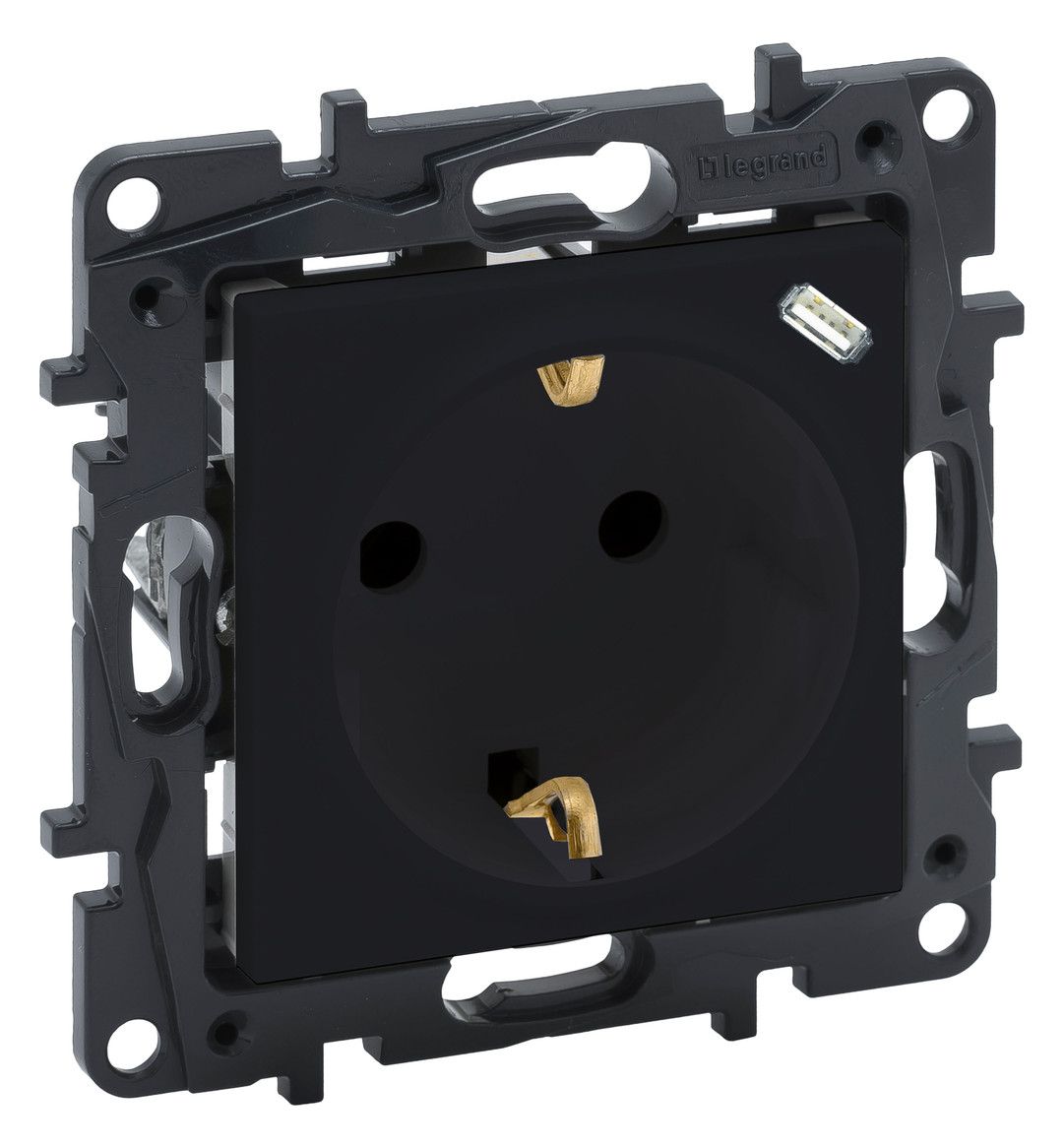 Legrand 864527 Schuko Steckdose m.USB-C Berührungsschutz Niloe Step schwarz