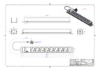 Bachmann 333.001 19" 1,5HE 8xSchuko weiß Strom 2m Schuko