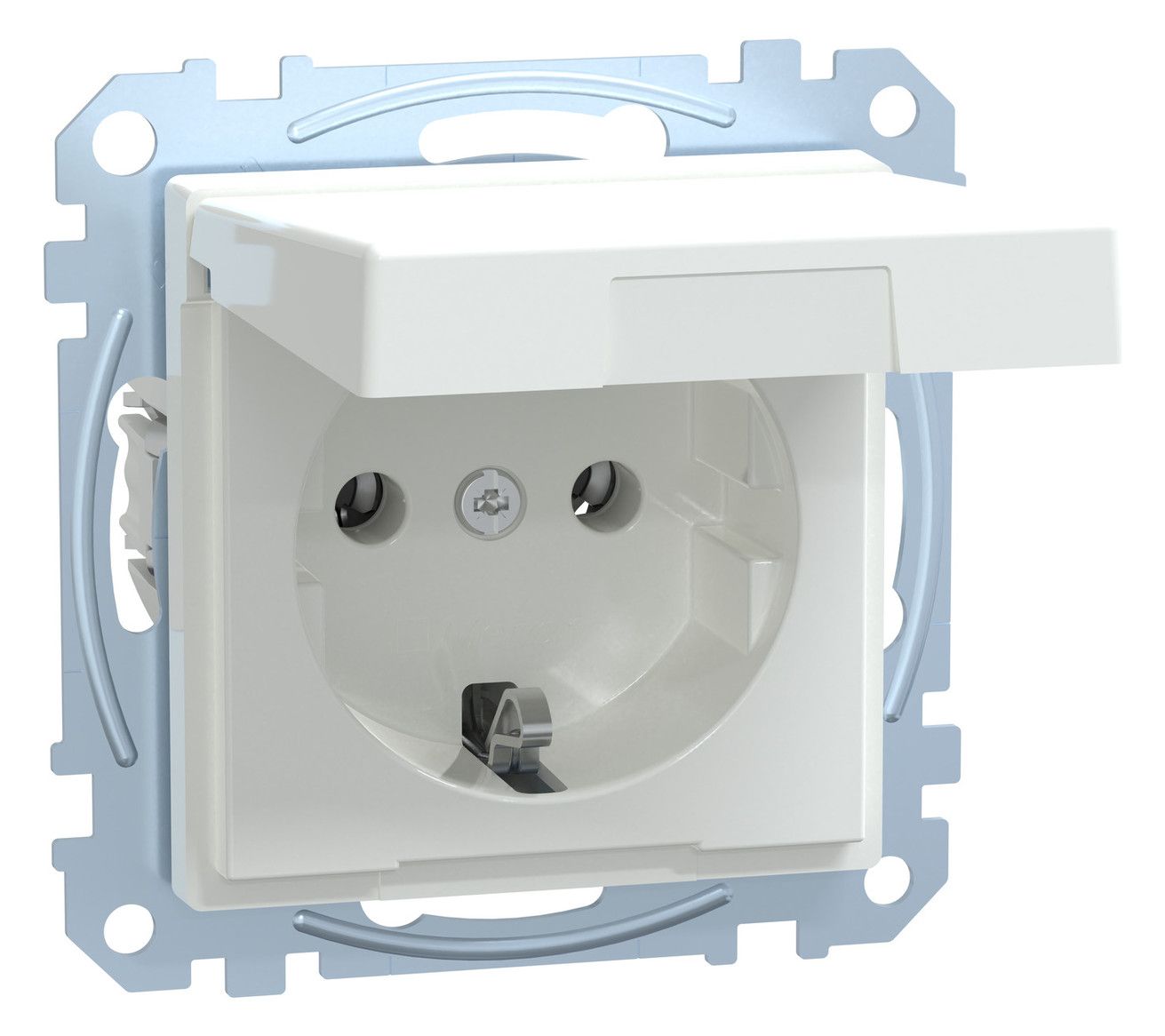Mert MEG 2310-0325 SCHUKO-Steckdose BRS m.Klappdeckel StK aktivweiß glänz. Sys.M