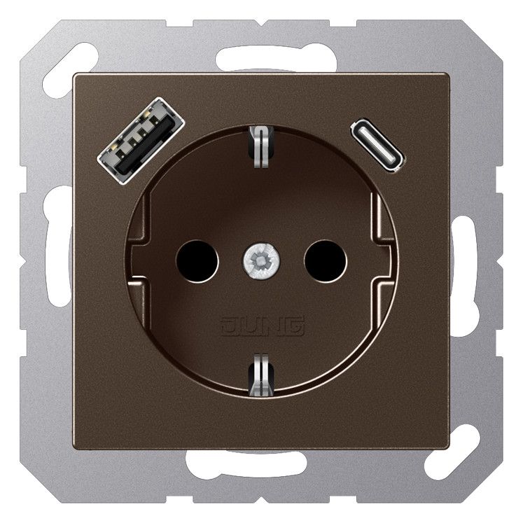 Jung A1520-15CAMO SCHUKOsteckdose m.USB Typ AC