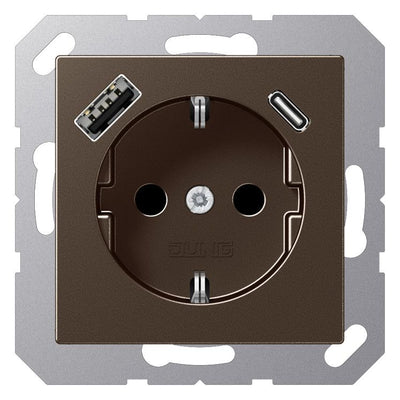 Jung A1520-15CAMO SCHUKOsteckdose m.USB Typ AC