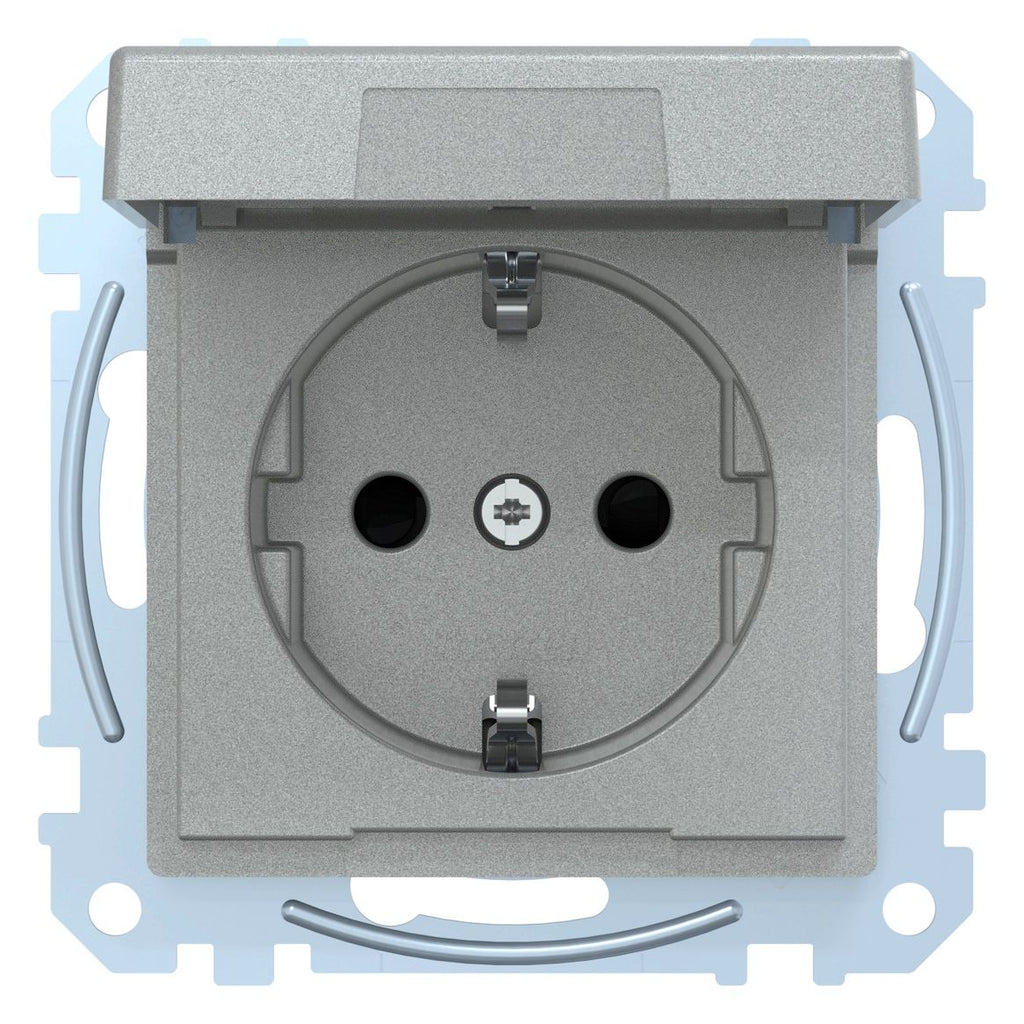 Mert MEG 2314-0460 SCHUKO-Steckdose BRS Klappd. IP44 StK aluminium System M