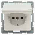 Berker 47526039 Steckdose SCHUKO+Klappd. B-feld+erh.BS Q.1/Q.3 polarweiß samt