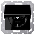 Jung A1520KLSW SCHUKO Steckdose Klappdeckel Serie A schwarz