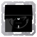 Jung A1520KLSW SCHUKO Steckdose Klappdeckel Serie A schwarz