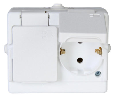 Kopp 130202002 STANDARD Schuko Steckdose m.Klappd.2f waagerecht arktisweiß