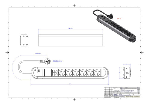 Bachmann 331.014 PRIMO 6xSchuko ÜSS Strom 1,75m Schuko