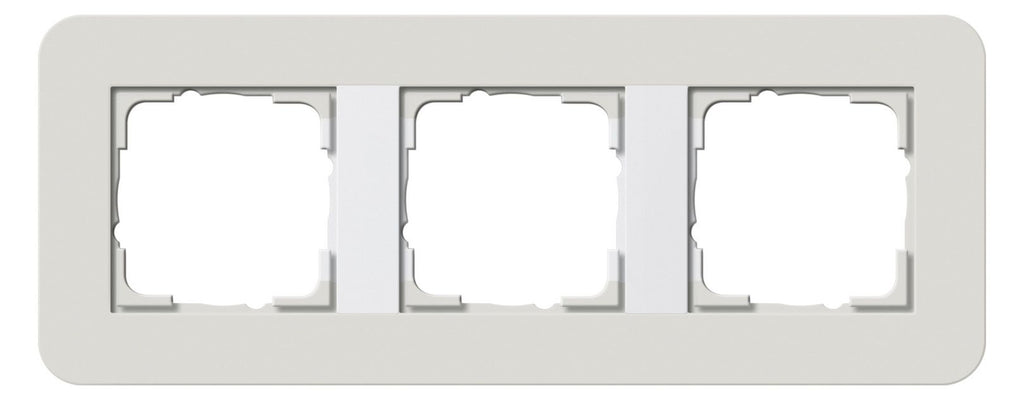 GIRA 0213411 Abdeckrahmen 3fach E3 Hellgrau/Reinweiß glänzend Soft-Touch