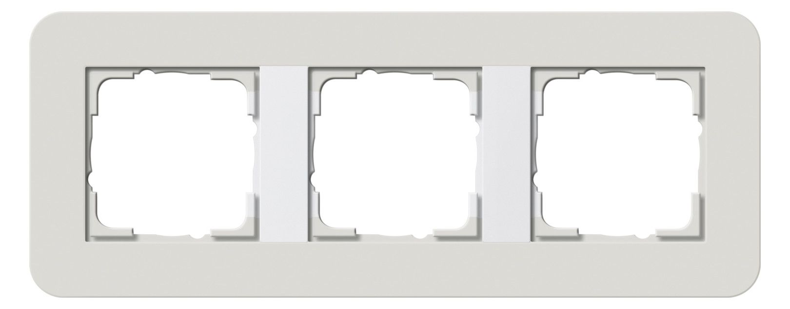 GIRA 0213411 Abdeckrahmen 3fach E3 Hellgrau/Reinweiß glänzend Soft-Touch