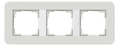 GIRA 0213411 Abdeckrahmen 3fach E3 Hellgrau/Reinweiß glänzend Soft-Touch