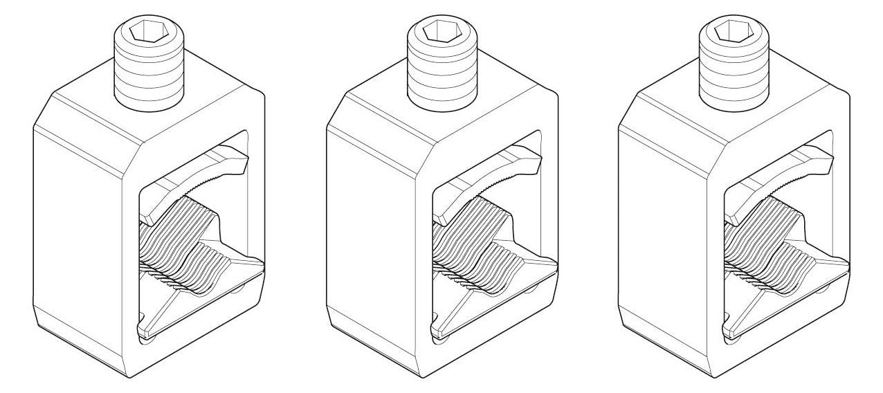 ABN XASRK12 Rahmenklemme NH1 35-150qmm CU-u.ALU-Leiter (Set 3St)