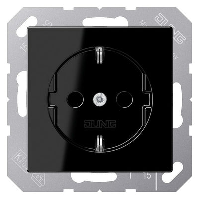 Jung A1520NBFSW SCHUKO Steckdose o.Kralle bruchsicher Serie A schwarz