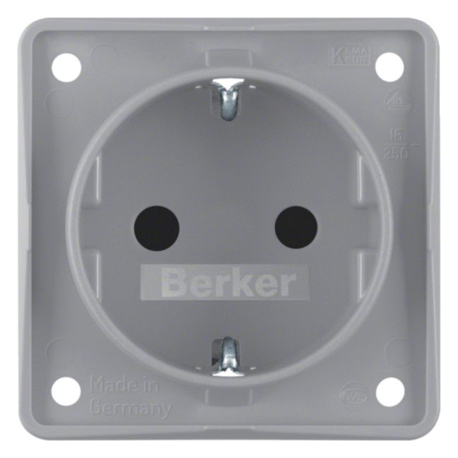 Berker 947792506 Steckdose SCHUKO m.erh.BS Integro grau matt