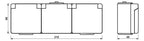 Jung 623W AP/WG SCHUKO Dreifach Steckdose verdrahtet waagerecht WG600