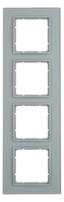 Berker 10146414 Glasrahmen 4fach B.7 Alu