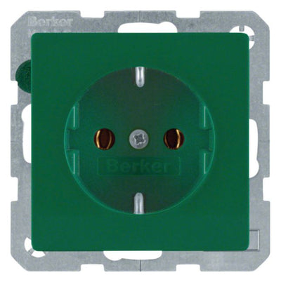Berker 41436013 Steckdose SCHUKO Q.1/Q.3 grün samt