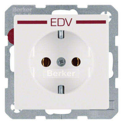 Berker 47436079 Steckdose SCHUKO m.Aufdruck Q.1/Q.3 polarweiß samt