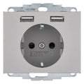 Berker 48037004 Steckdose SCHUKO/USB K.x edelstahl