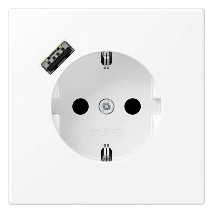 Jung LS1520-18AWWM SCHUKOsteckdose m.USB Typ A