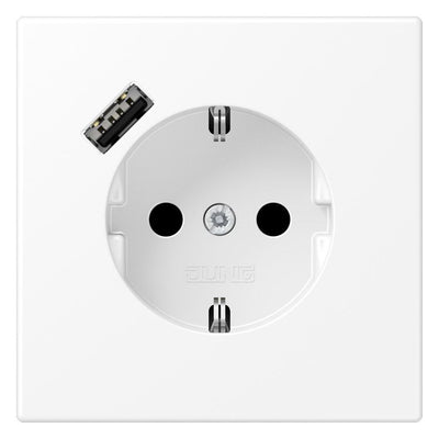 Jung LS1520-18AWWM SCHUKOsteckdose m.USB Typ A