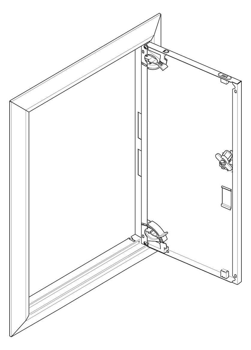 ABN GBRU13T Blendrahmen m.Volltüre f.UP-Flachverteiler,1x3-reihig