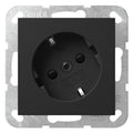 GIRA 4418005 SCHUKO-Steckdose 30°+ Shutter System 55 Schwarz matt (lack.)