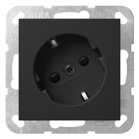 GIRA 4418005 SCHUKO-Steckdose 30°+ Shutter System 55 Schwarz matt (lack.)