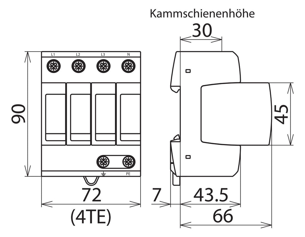 Dehn 952404 DGMTNS385 Überspannungsabl. Typ2 DEHNguard M 4-pol f.TN-S-Systeme
